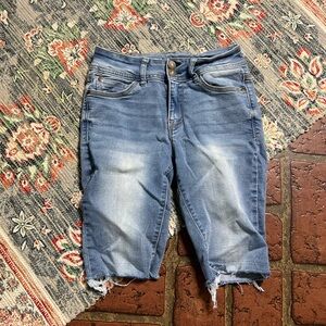 Wallflower raw frayed hem denim shorts